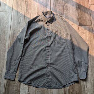 Versace Classic V2 Men’s Gray Check Dress Shirt 17.5 35/36